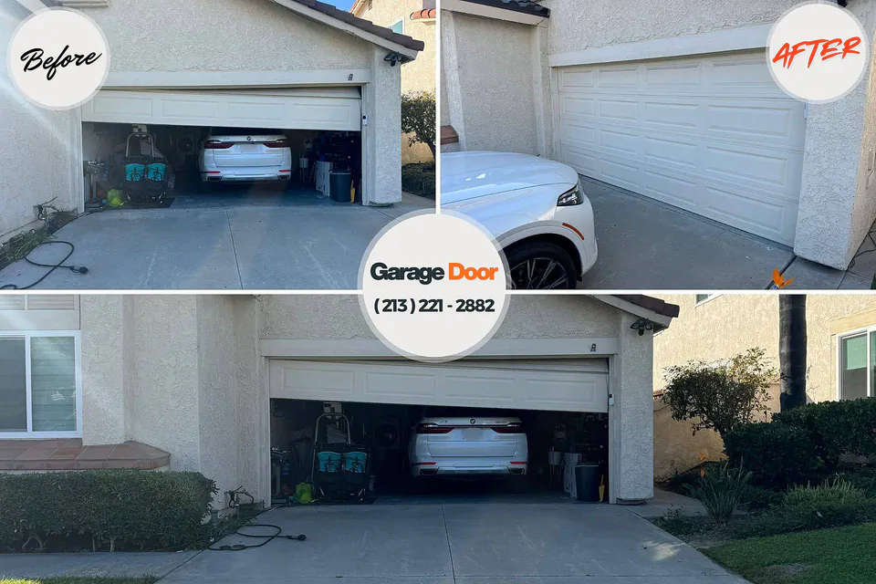 Before and after: garage door repair Au Sable, MI